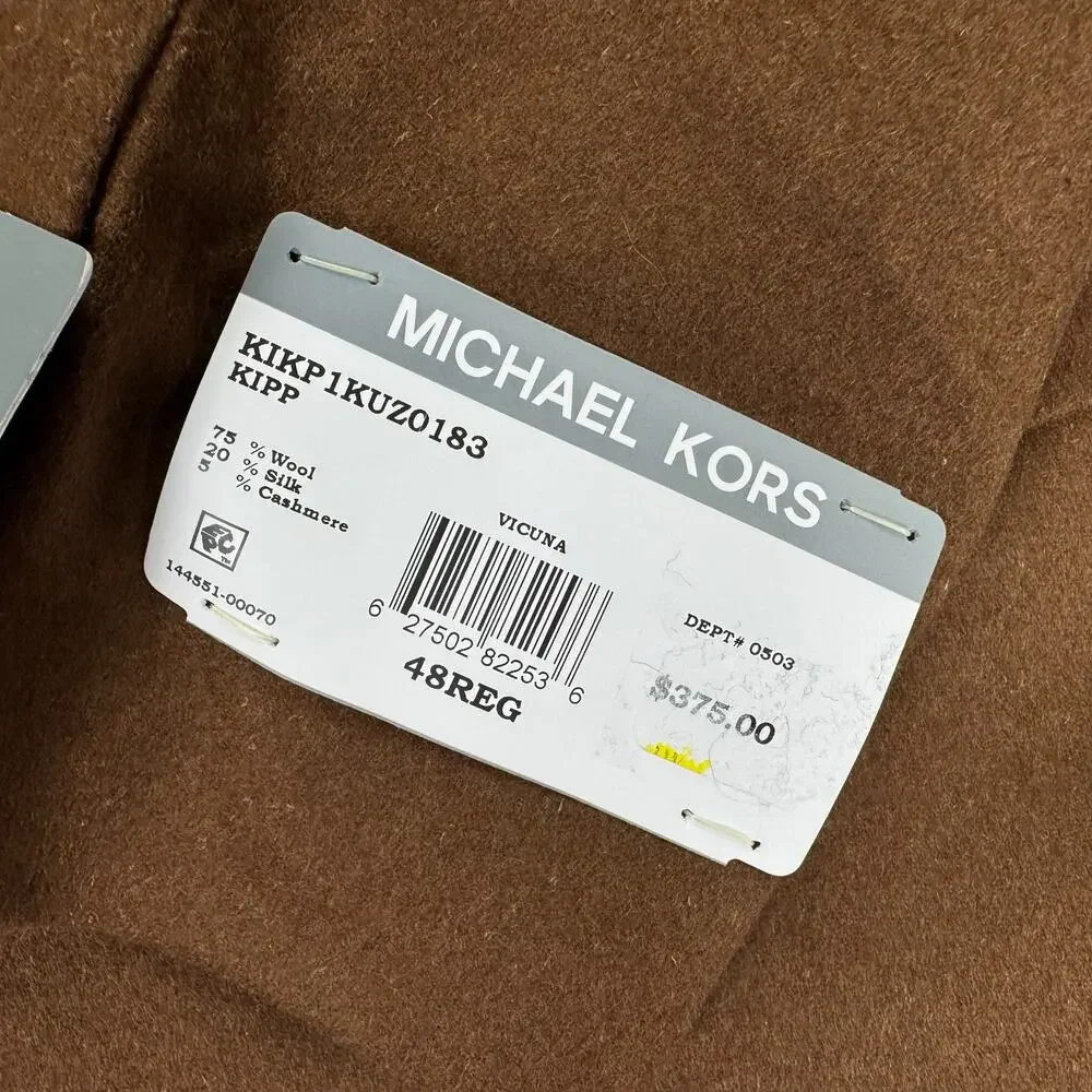 Michael Kors Mens Kipp Wool Cashmere Luxury Classic Fit Sport Coat Vicuna 48R